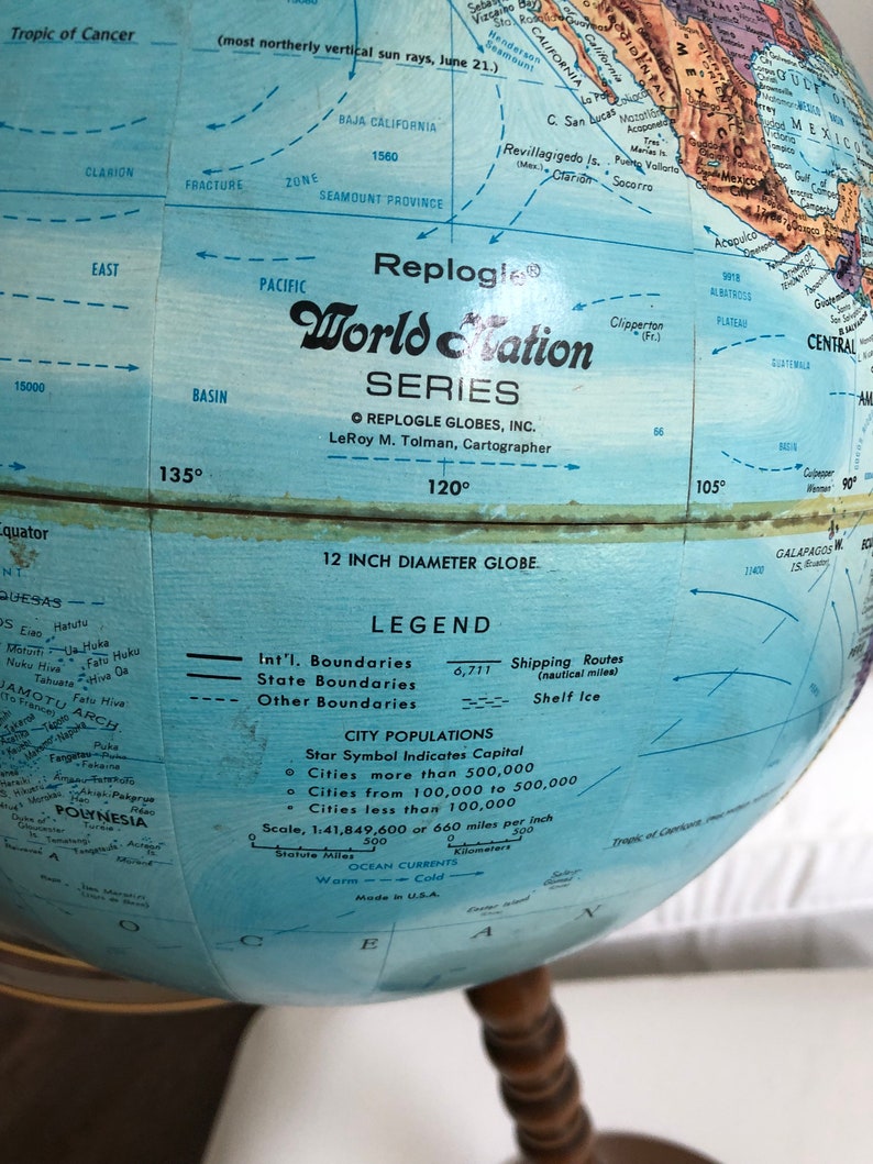 Vintage Replogle World Nation Series Floor Globe (12 Inch Diameter) - Etsy
