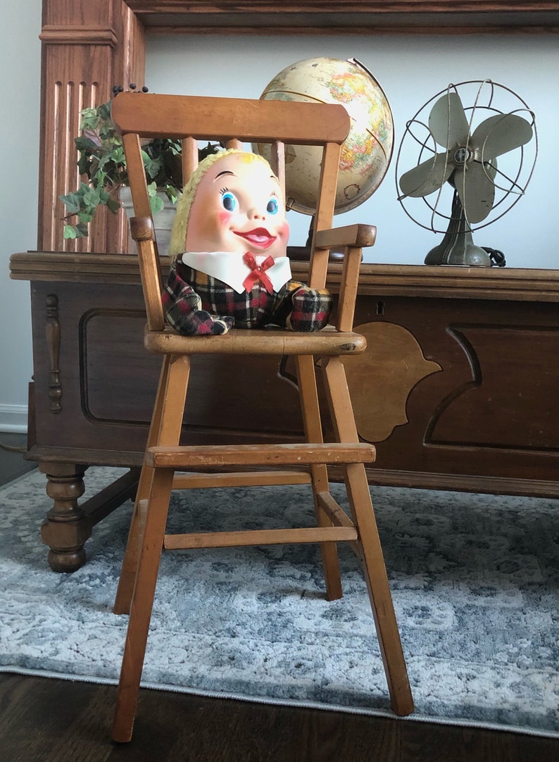 Vintage Wood Doll High Chair Etsy