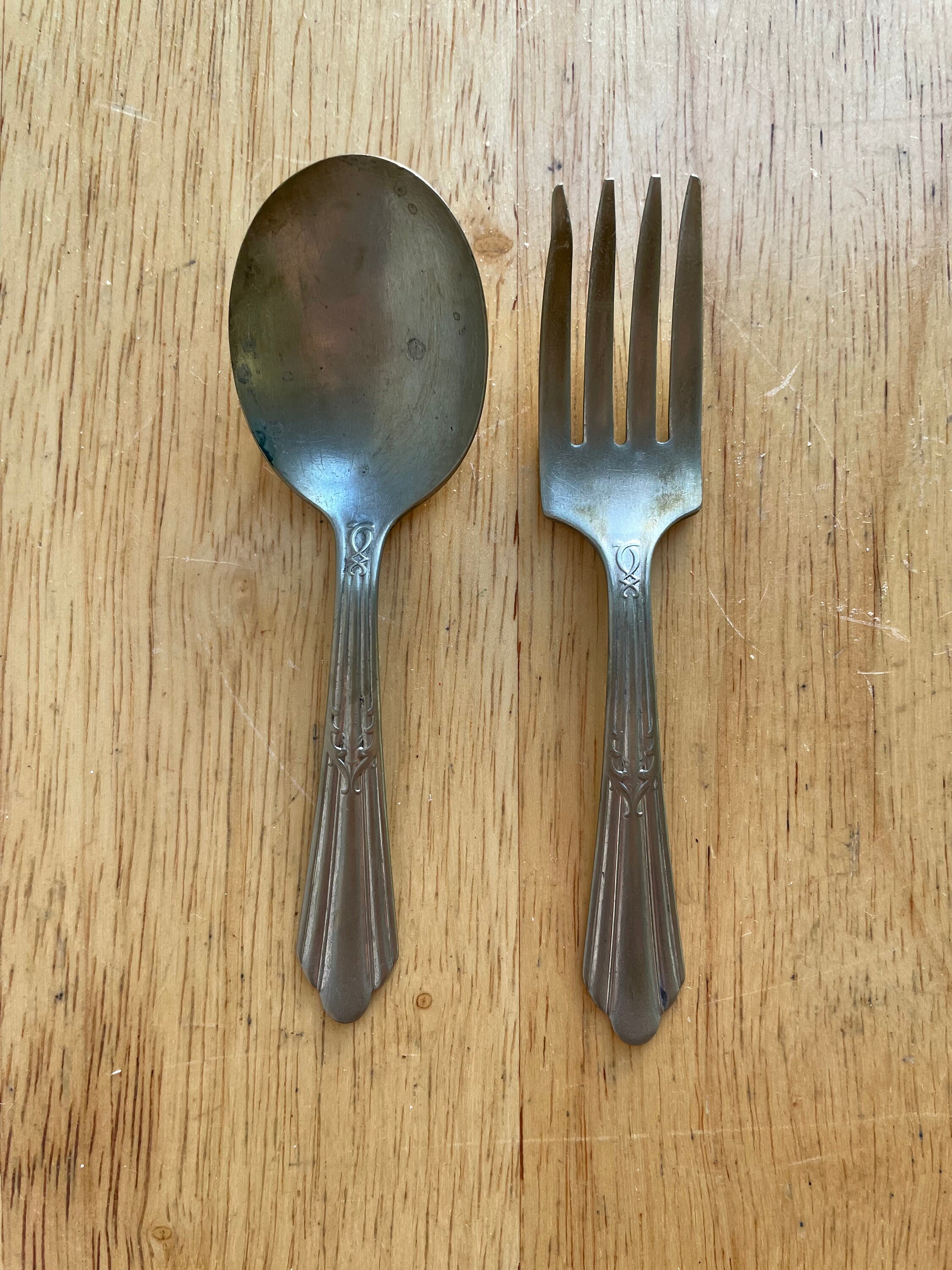 Vintage Child's Spoon and Fork - Etsy