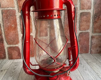 Vintage Dietz Monarch Lantern: Red Glass Accent - Etsy