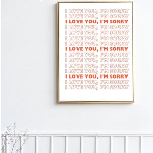 I Love You, I&#39;m Sorry Gracie Abrams Print - music lyrics - indie music - rock music - unframed art