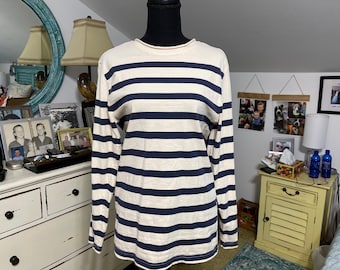 J. Peterman Vallauris Chemise en coton recourbée pour homme avec col bateau, L/S, taille Small