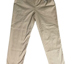 Chico’s Beige Belted Pants with D-Ring Detail