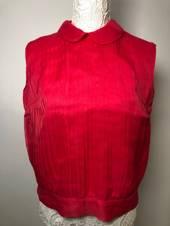 Beautiful Vintage French Raspberry Red Sleeveless 