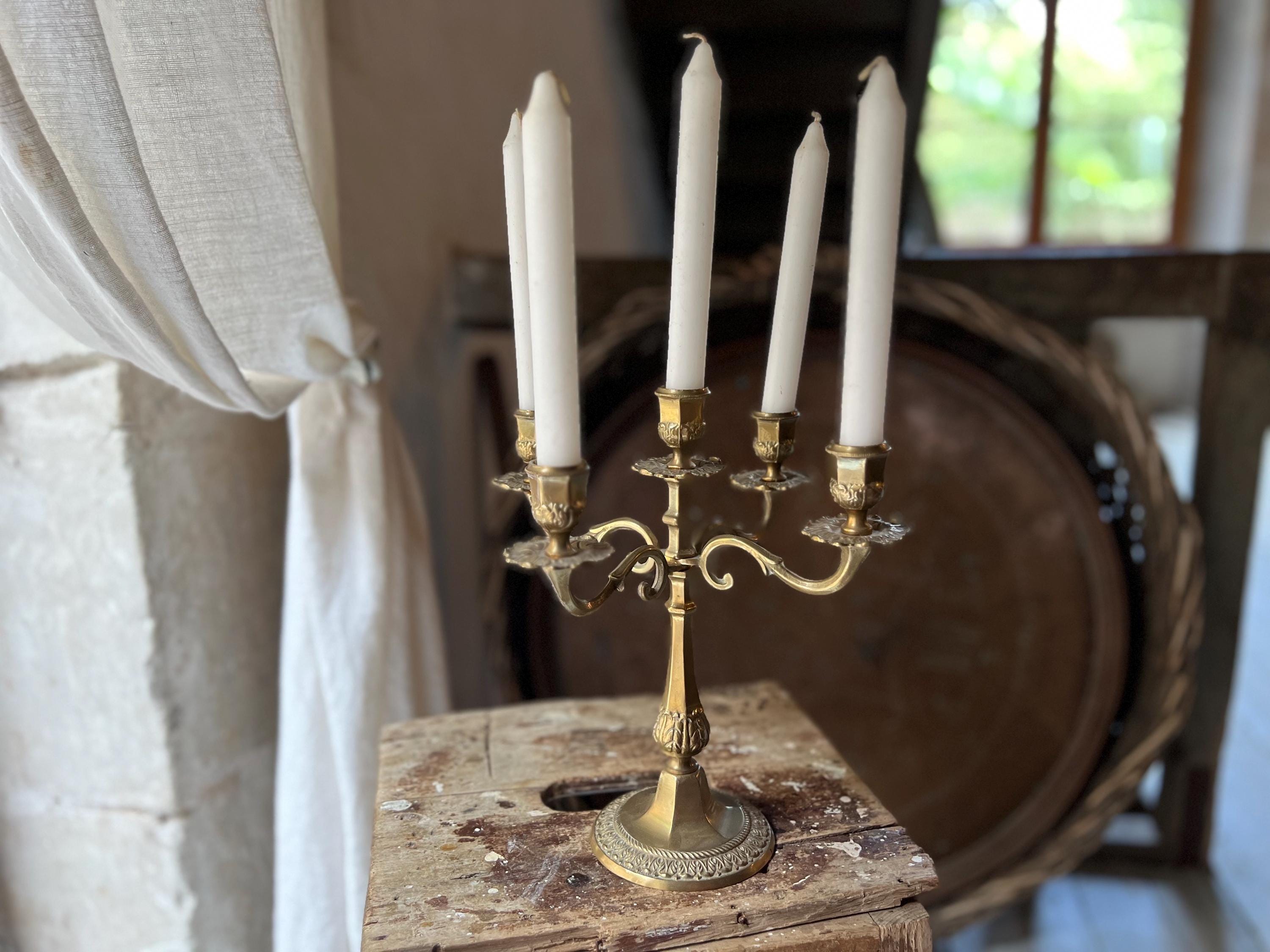 Portacandele In Oro Con Vetro - Candelabri Eleganti Per Eventi E Casa - Foto 5