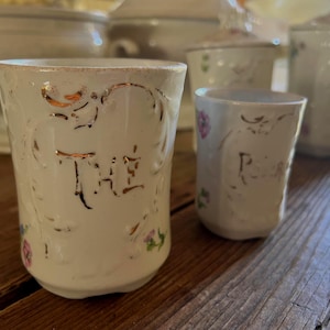 長期在庫品 フランスアンティークキャニスター Sucre, Riz 2個セット