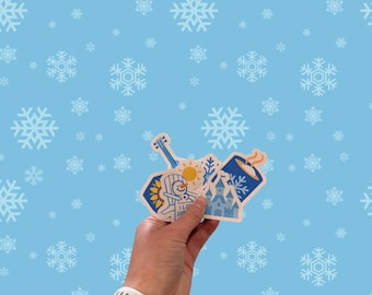 Frozen-Inspired Sticker Set | Snowman Summer Chair, Ice Castle & Snowflakes