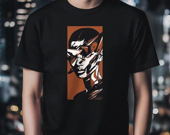 Cyberpunk Graphic T-Shirt, Futuristic Streetwear, Retro Cyber Art