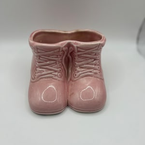 Vintage Pink Baby Shoe Planter/Flower holder