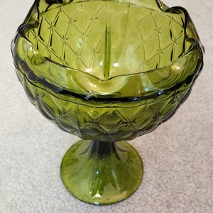 Vintage Green Glass Vase - 1960&#39;s