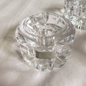Mikasa Clear Crystal Candle Holders