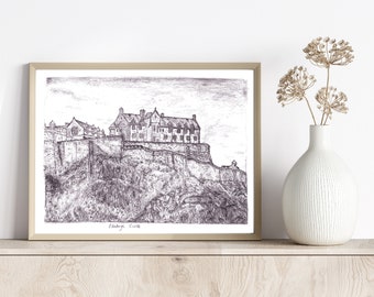 Digital Download Colour Bundle/ 5 Tinted Prints of Edinburgh Castle Original Pencil Drawing / Scottish City Gift/ Scotland Travel Art