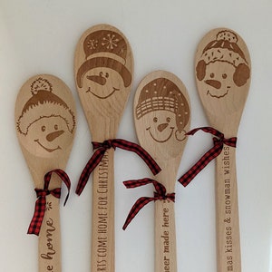 Stir Crazy Snowman Wood Spoons