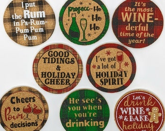 Cork Wine Holiday Coasters