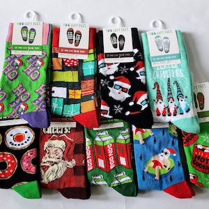 Holiday Unisex Socks for Adults  Small Feet=Women&#39;s sizes 5.5-9.5, Men&#39;s 5-8;  Big Feet=Women&#39;s sizes 10-12.5, Men&#39;s 8.5-13