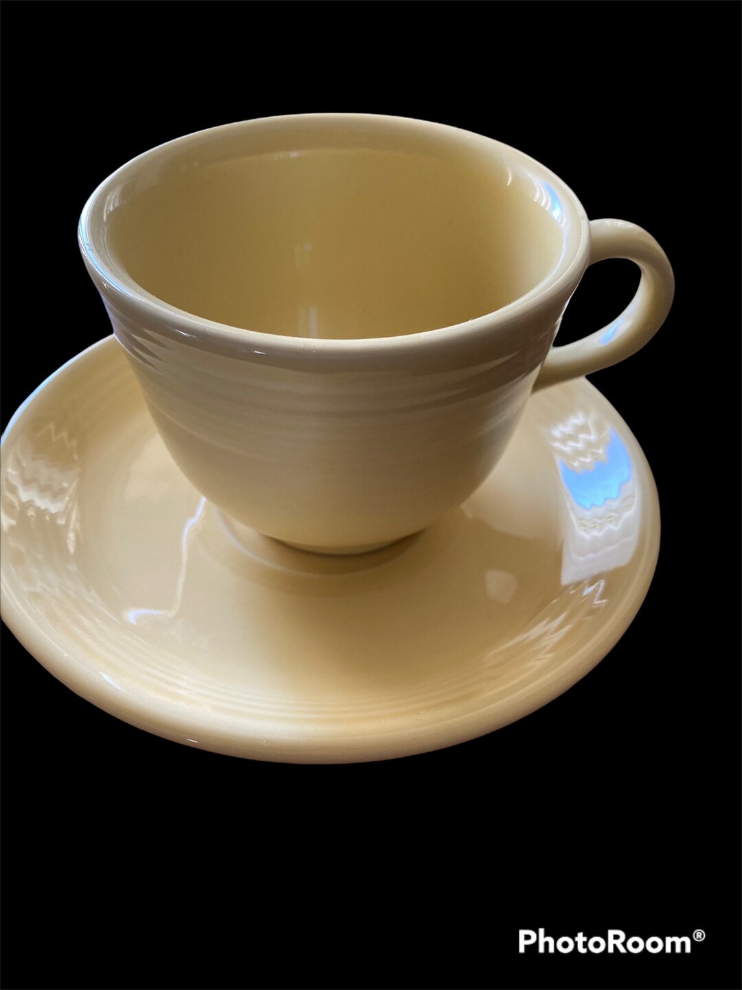 Fiesta Ware Pale Yellow Cup and Saucer Set Etsy