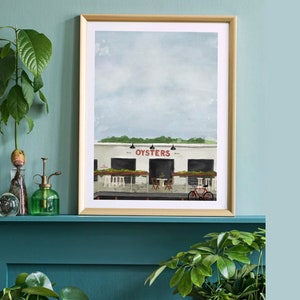 Oyster Sunday Giclee Print or Canvas of Original Watercolor Painting Portland, Maine the Shop Oyster Raw Bar image 3