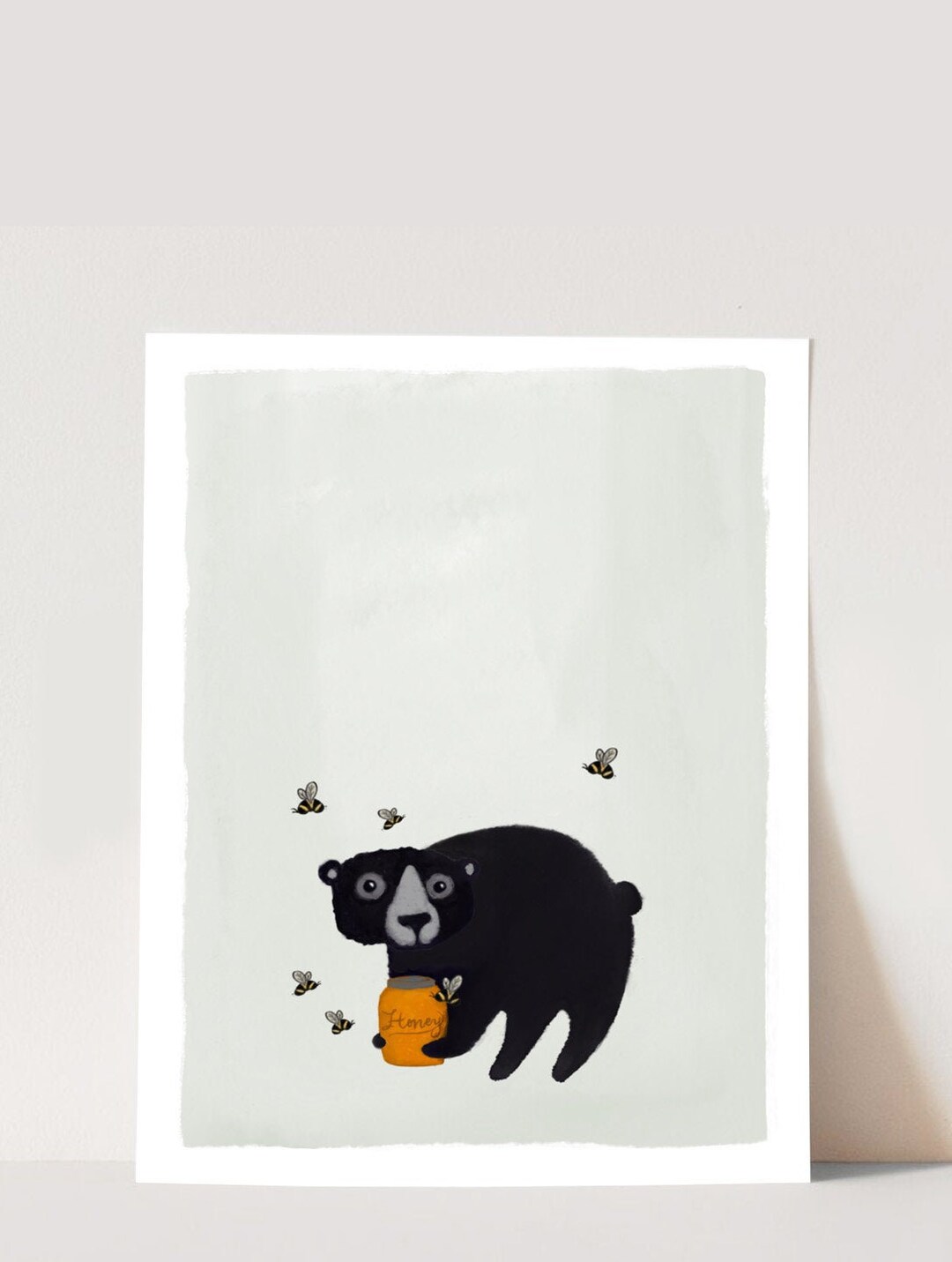 Honey Bear Art Print: Whimsical Watercolor Giclee Print - Etsy