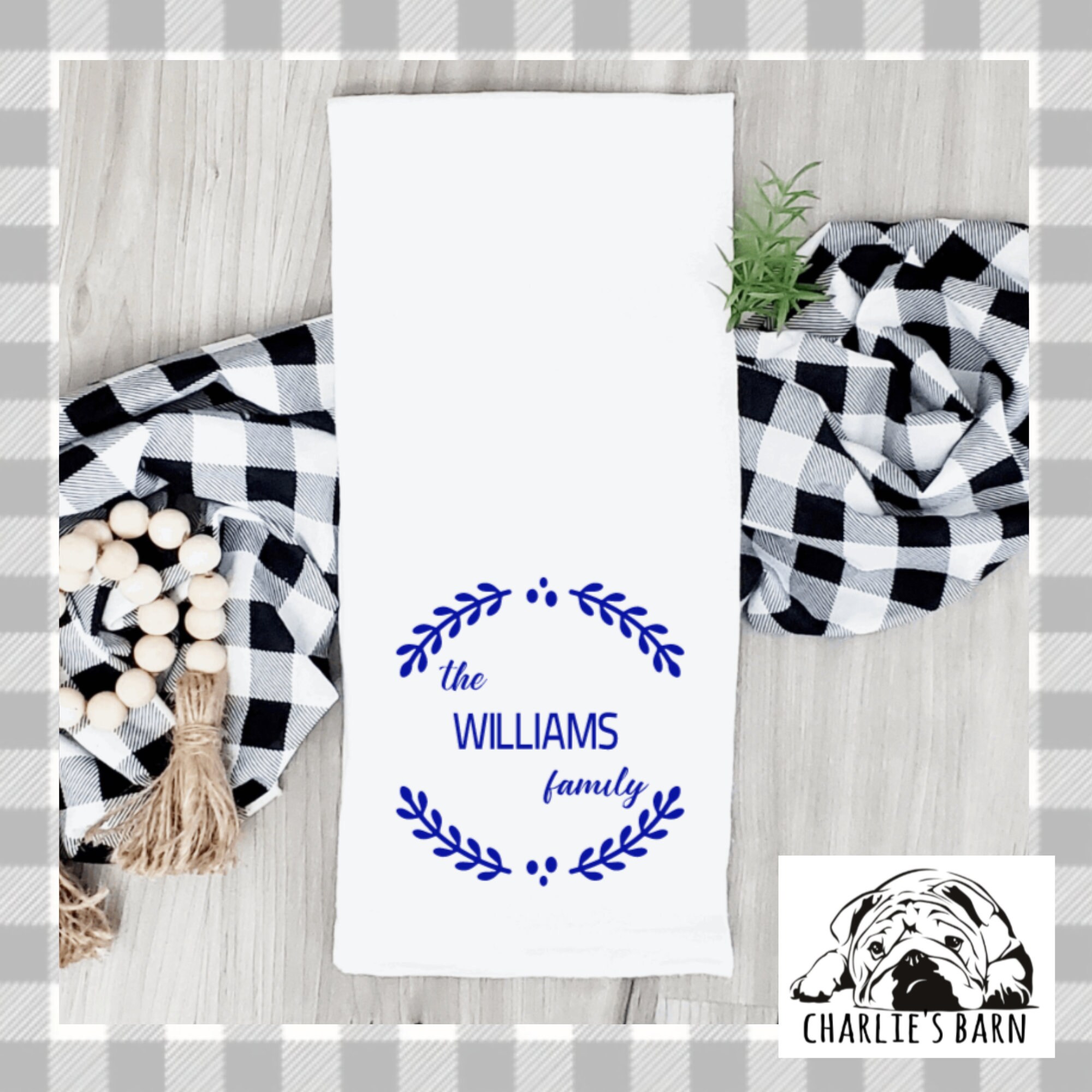 Family monogram name towel Customized towels Personalized Etsy