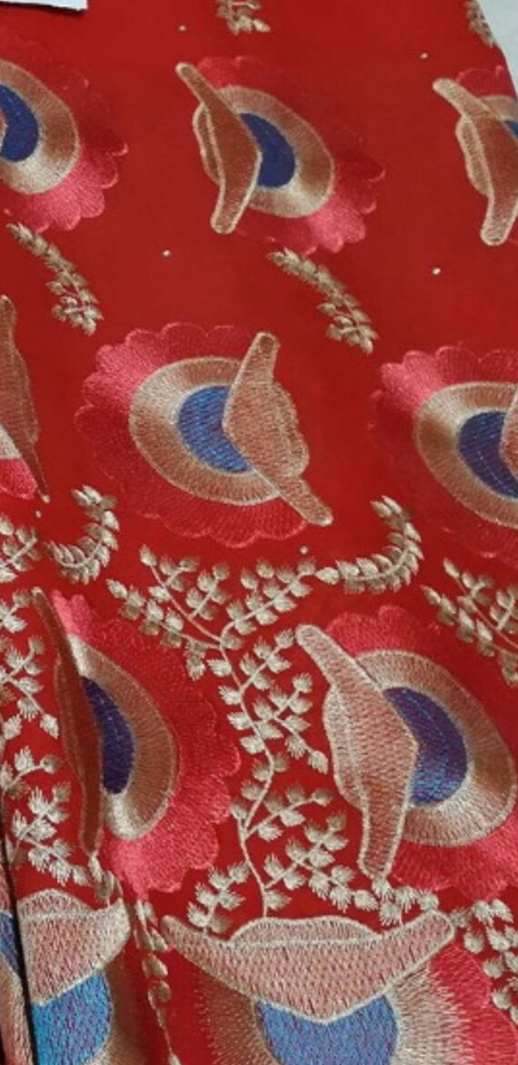 Red cotton cheap lace