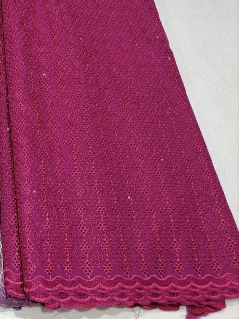 Magenta Color African Cotton Lace