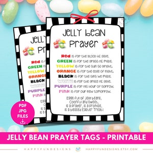 Jelly Bean Prayer Poem Tag Printable, Christian Easter Basket Filler ...