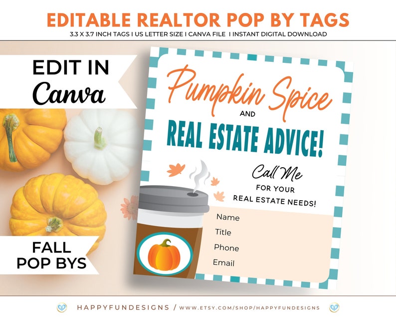 Fall Pumpkin Pop by Tag Printable Pumpkin Spice and Real - Etsy