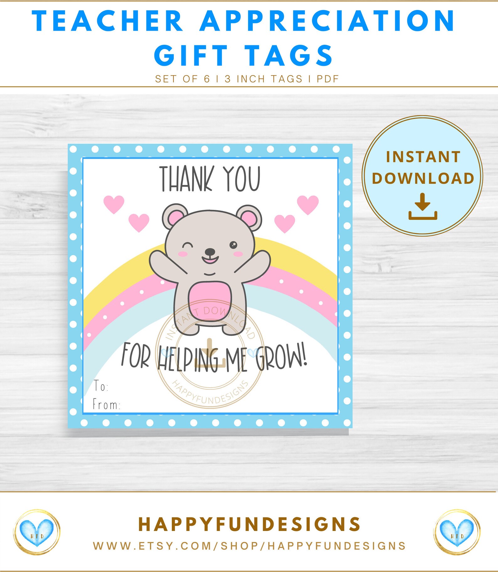 Daycare Teacher Appreciation Gift Tags Printable Daycare Etsy