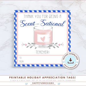 Etiqueta imprimible de agradecimiento al maestro, etiqueta de vela para maestro, regalo de vela para maestro Scentsational, maestro Scentsational, agradecimiento al maestro PTO PTA