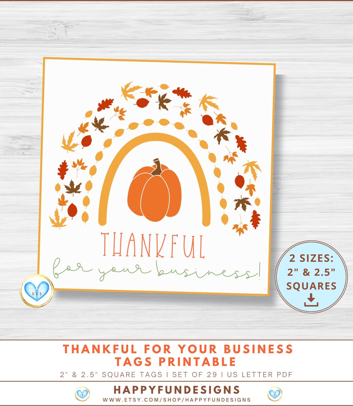 Fall Thank You Gift Tags Printable Autumn Gift Tags Small | Etsy