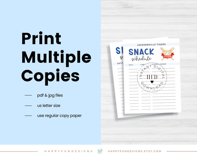 Editable Baseball Snack Schedule Printable, Baseball Concession Snack ...