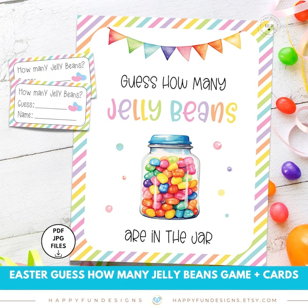 Guess How Many Jelly Beans Printable, Guessing Game Jar, Easter Church Activity, Jelly Bean Easter Game, Sunday School Easter Kid Activities