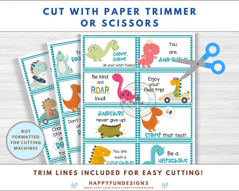 Lunch Notes for Kids Printable, Back to School Notes, 40 Dinosaur Boys Lunch Box Notes, Encouragement Cards, Notes from Mom, Notes from Dad image 8
