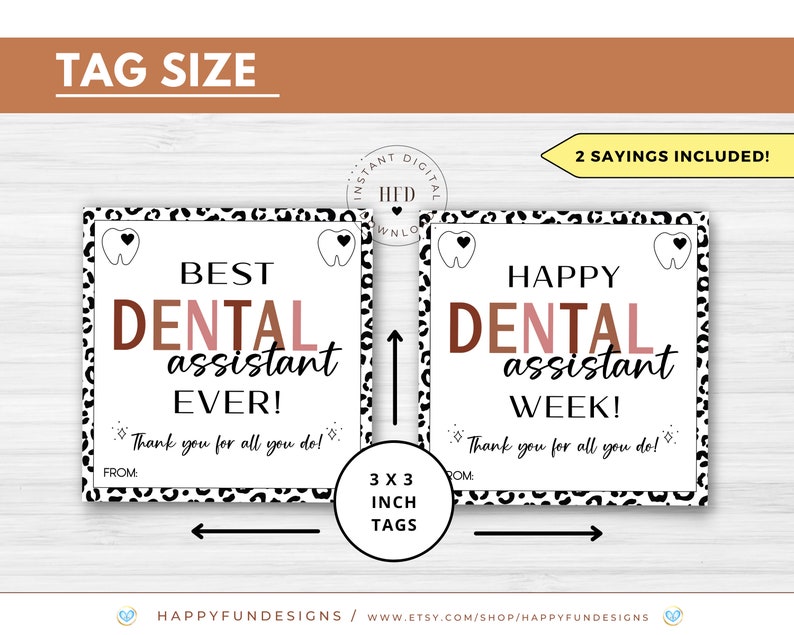 Dental Appreciation Tag Printable Dental Assistant Week Gift Etsy