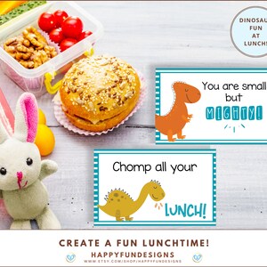 Lunch Notes for Kids Printable, Back to School Notes, 40 Dinosaur Boys Lunch Box Notes, Encouragement Cards, Notes from Mom, Notes from Dad image 3