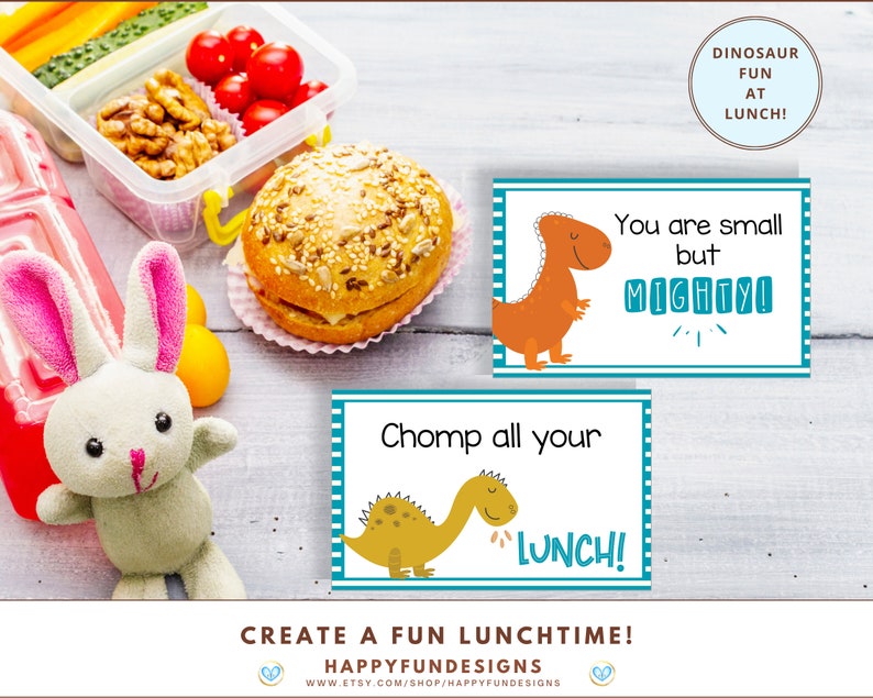 Lunch Notes for Kids Printable, Back to School Notes, 40 Dinosaur Boys Lunch Box Notes, Encouragement Cards, Notes from Mom, Notes from Dad image 3
