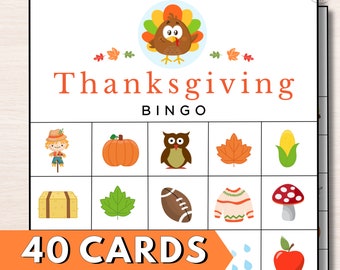 Thanksgiving Bingo for Kids Printable Church Games Pre School Party Bingo Games Turkey Day Games for Seniors Games for Thanksgiving Dinner