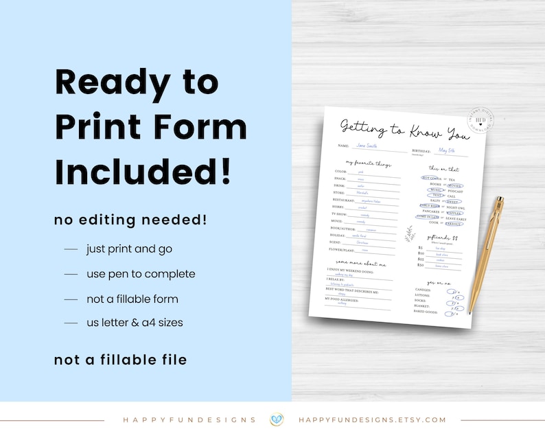 Editable Getting to Know You Printable, LDS Young Womens Ministry Secret Sister, All About Me Favorite Things, Get to Know Coworker Survey image 3