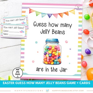 Guess How Many Jelly Beans Printable, Guessing Game Jar, Easter Church Activity, Jelly Bean Easter Game, Sunday School Easter Kid Activities