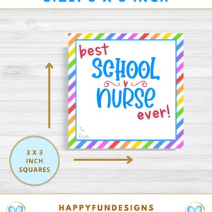 School Nurse Appreciation Gift Tags Printable, Best School Nurse Ever ...