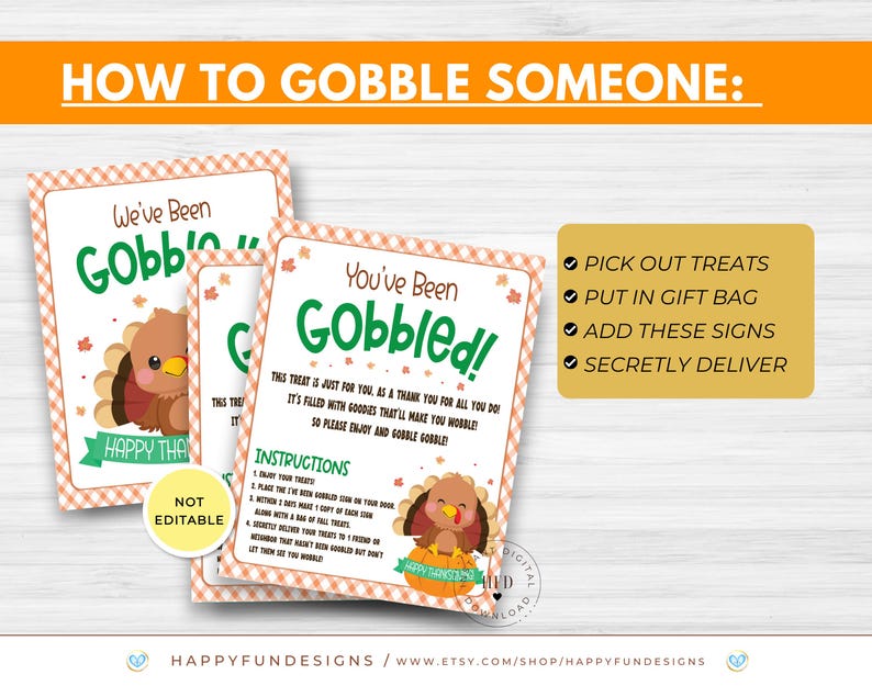 You've Been Gobbled Printable Thanksgiving Teacher Staff Appreciation PTA Thank You Gift Neighbor Thanksgiving Wine Tag Office Gift Exchange image 2
