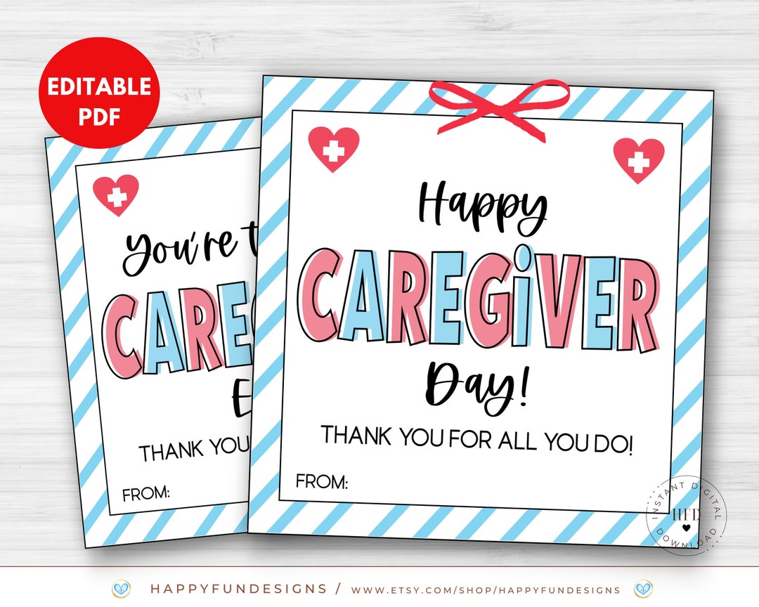 National Caregivers Day Tag Printable, Thank You Caregiver, Hospital ...