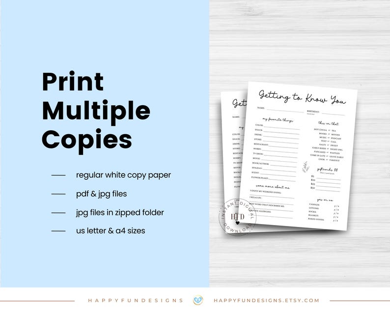 Editable Getting to Know You Printable, LDS Young Womens Ministry Secret Sister, All About Me Favorite Things, Get to Know Coworker Survey image 6
