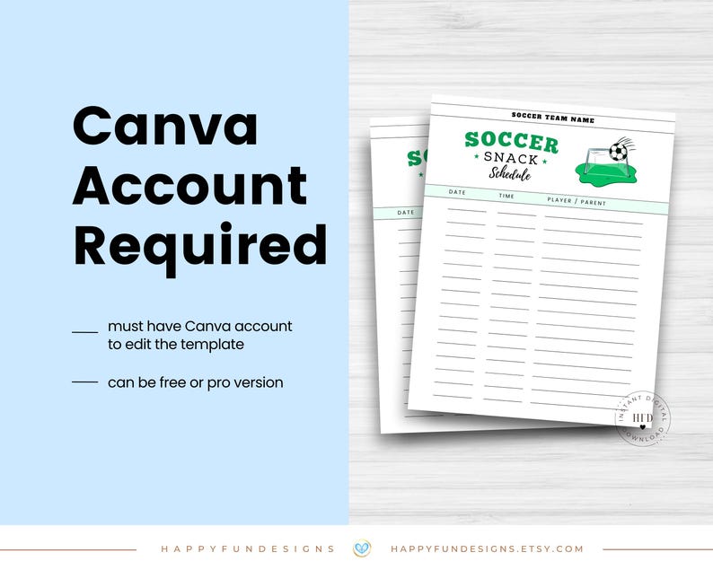 Editable Soccer Snack Schedule Printable, Soccer Snack Sign up Sheet ...