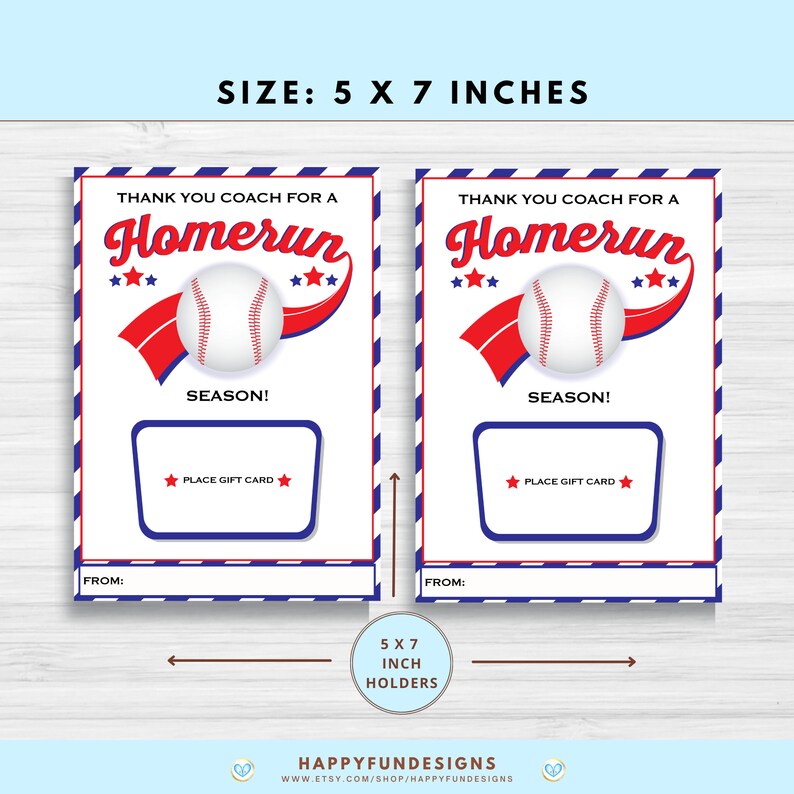 Baseball Coach Gift Card Holder Printable, Baseball Team Gift for Coach, Thank you Baseball Coach Gift, Thank You Coach, Coach Appreciation image 5