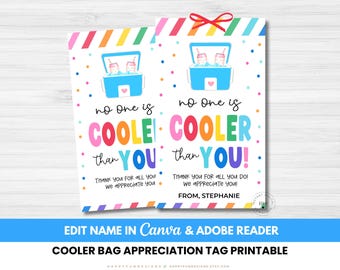 Editable No One Is Cooler Than You Tag Printable Teacher Summer Appreciation Week Theme PTA PTO Thank You End of Year Summer Break Tote Bag