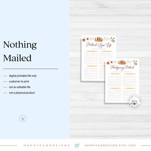 Editable Thanksgiving Potluck Sign Up Sheet Printable, Office Holiday Potluck, Church Potluck, Block Party Fall Potluck School Sign Up Sheet image 8
