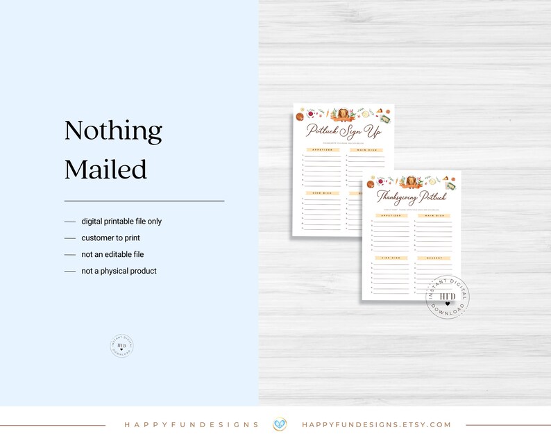 Editable Thanksgiving Potluck Sign Up Sheet Printable, Office Holiday Potluck, Church Potluck, Block Party Fall Potluck School Sign Up Sheet image 8