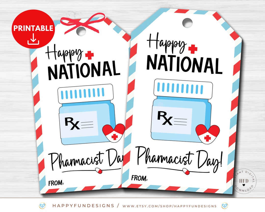 Pharmacy Appreciation Tag Printable, National Pharmacist Day Gift Idea, Thank You Pharmacist