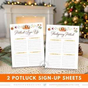 Editable Thanksgiving Potluck Sign Up Sheet Printable, Office Holiday Potluck, Church Potluck, Block Party Fall Potluck School Sign Up Sheet image 2
